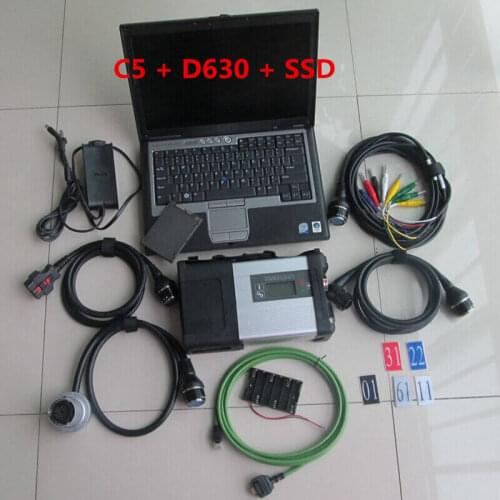 Professional 2020.12V 480G SSD Software Install Laptop D630 with car diagnostic repair tool SD Connect Compact 5 Auto Scanner