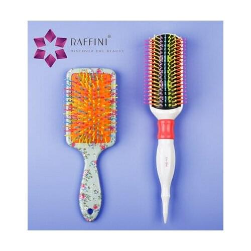 RAFFINI Girls Heart Comb Children Airbag Comb Lovely Massage Home Blow Long Hair Rainbow Comb