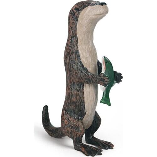 Fishing Otter Animal Figure Collectible Toys Wild Animal Cognition Action Figures Kids Plastic Cement Toys