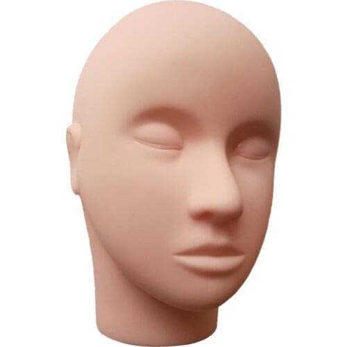 Silicone Training Mannequin Manikin Head Eyelash Extension Makeup Massage Practice Model
