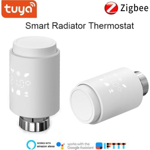 Tuya ZigBee 3.0 Smart Radiator Actuator Thermostat Programmable Radiator Valve Temperature Controller Voice Control Alexa