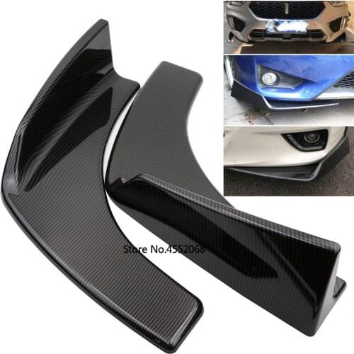 Universal 1pair Car Front Deflector Spoiler Splitter Diffuser Bumper Canard Lip Body Shovels Carbon Fiber Look