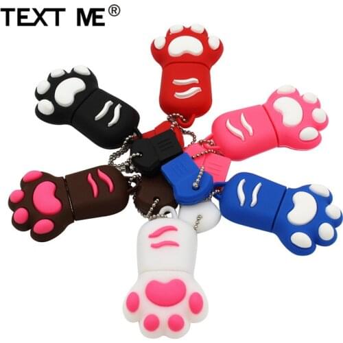TEXT ME cartoon 64GB brown pink black blue colour Cat claw usb flash drive usb 2.0 4GB 8GB 16GB 32GB pendrive gift usb