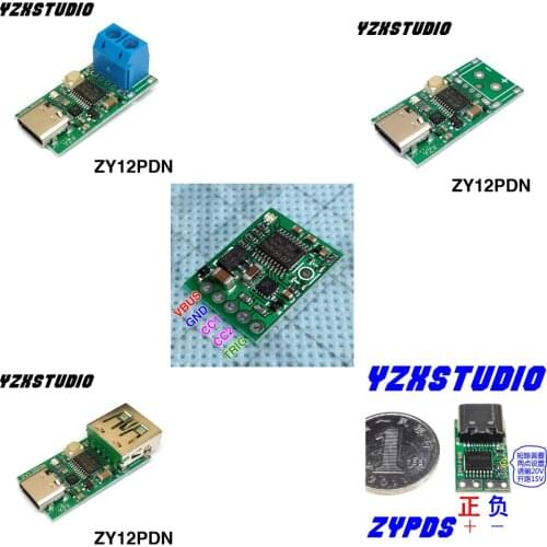 Type-C USB-C PD2.0 3.0 TO DC USB decoy fast charge trigger Poll detector PD 5A 9v 12v 15v 20V or automatic test