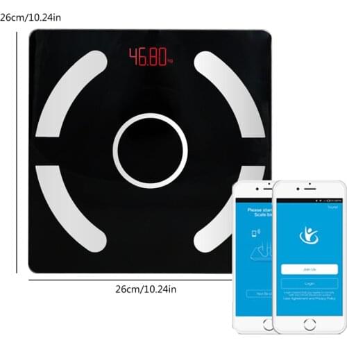 2021 New Bathroom Weight Scale Body Bluetooth Fat Scale BMI Intelligent Electronic LED Digital Component Analyzer Display Fat