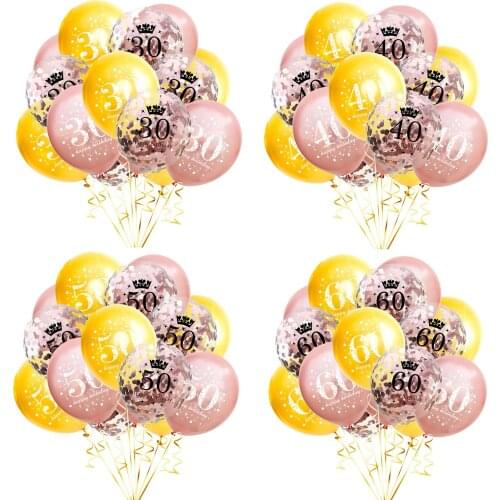 30 40 50 60 80 Anniversary Balloons Happy Birthday Party Decor Adult Black Gold Balloon 30th 40th 50th Years Wedding Party