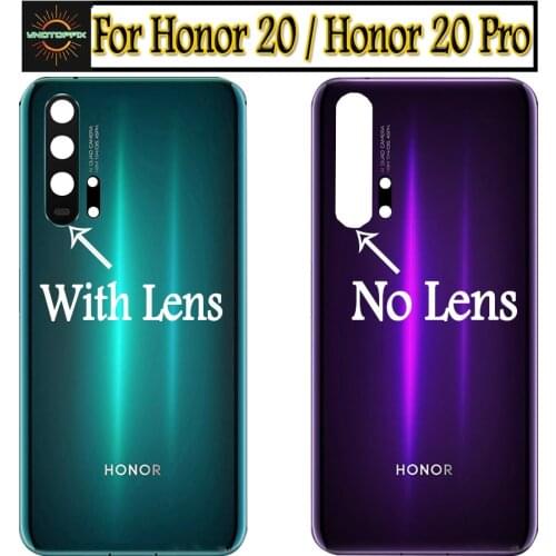Back Glass For Huawei Honor 20 Pro Battery Cover Rear Panel Door Housing Case + Glue Honor20 Battery Cover Honor20 Pro Housing