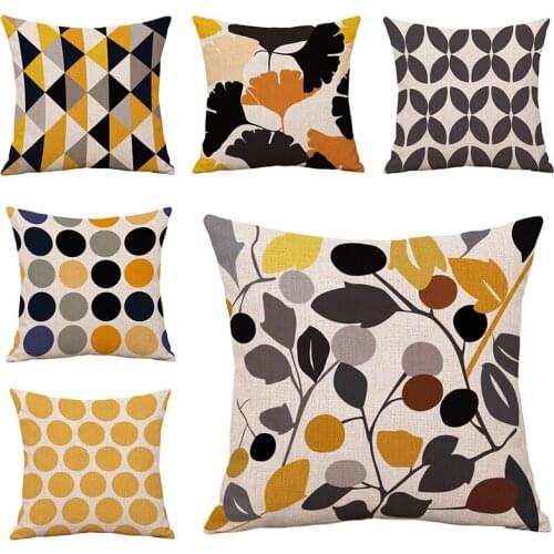 Yellow geometry Watercolor Pillow Christmas Cushon Cover Home Decorative Throw Linen Pillowcase sofa Pillow Covers