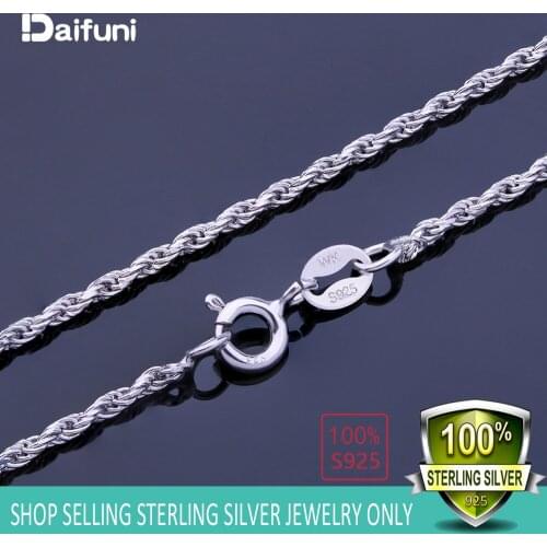 S925 Sterling Silver 1.2/1.5/1.6/3MM Women Chain Necklace Twist Rope Choker Chain Mens Necklace Fashion Jewelry 925 stamp