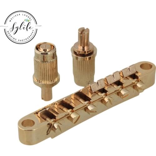 Gold Regular Saddle Bridge & 2 Wheels For Electric Guitar