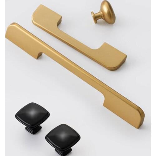 1pc Gold Cabinet Handles Aluminium Alloy Kitchen Handle Cupboard Door Pulls Drawer Knobs Bedroom Door Furniture Handle Hardware