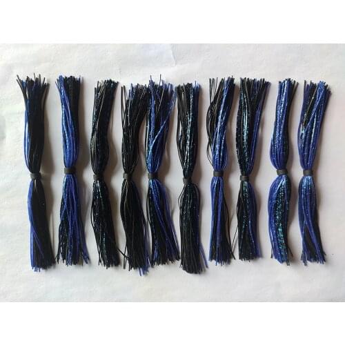 10 Bundles 50 Strands Fishing Silicone Skirts Spinnerbaits Buzzbaits Squid Rubber Line Jig Head Lures Replacement Fly Tying L 07
