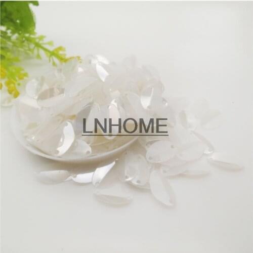 1000pcs 8*13mm Cup Oval Folded Sequins Horse Eyes Shape For Crafts Paillettes Diy Sewing Accessories Oil Plated White Spangles