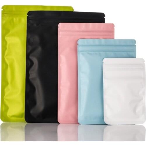 1000Pcs Double Sided Metallic Mylar Flat Zip Lock Package Bags Smell Proof Heat sealable Aluminum Foil Plastic Zip Bags Pouches