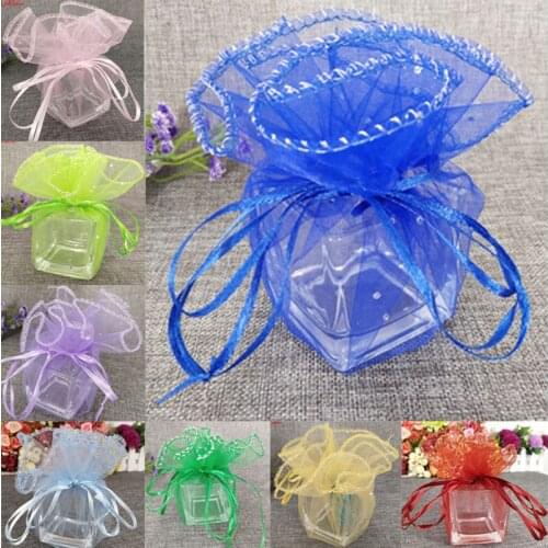 50pcs Drawable Round Organza Bags Jewelry Packing Pouch Wedding Christmas Gift Bags Pouches Sachet Organza Packaging Bags 7Z