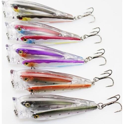 50pcs/lot Popper Fishing Lures Artificial 2015 new wave group fish grilled bionic bait 7.5cm/12.5g wave climbing lures