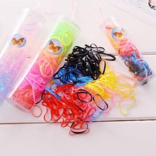 60 Pcs/lot Baby Girl Disposable Elastics Rubber Hair Bands Children Ponytail Holder Kids High Elasticity Colorful Ring Headwear