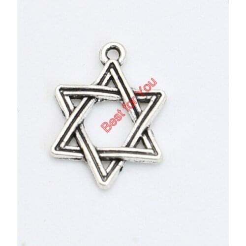 Antique Silver Plated Hexagon Charms Pendant Bracelet Necklace Jewelry Making DIY Handmade 20X15mm