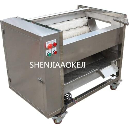 Automatic ginger washing and peeling machine ZH-QP800S /ginger roller peeling machine Sweet potato cleaning peeling machine 380V