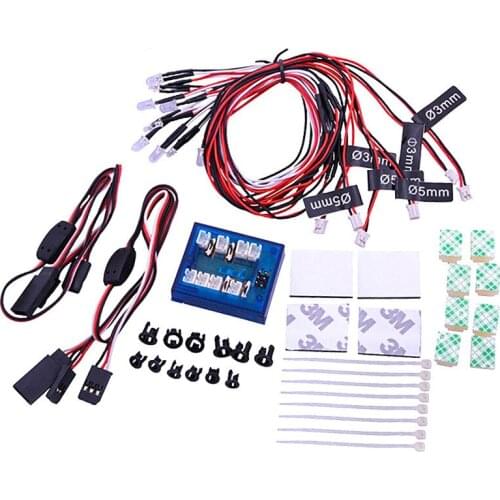 New RC car lighting RC12 12LED flashing light line system 2 PPM FM FS 2.4G kit brake + headlight + signal