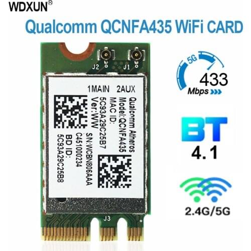 Wireless adapter card for lenovo qca9377 qcnfa435 ac433m 802.11ac 2.4g / 5g ngff wifi card bluetooth 4.1 FRU 00JT477 00jt477