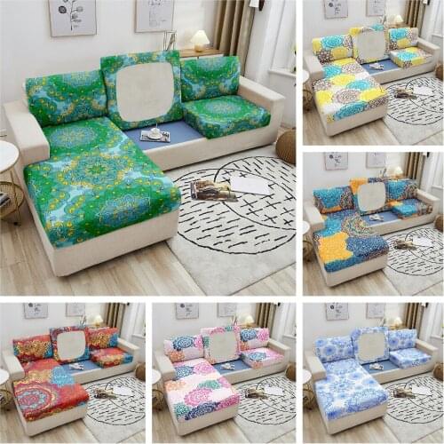 L Shape Sofa Seat Cover Mandala Sofa Seat Cushion Cover For Living Room Furniture Protector Elastic Slipcover Couch Sofa Covers
