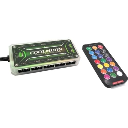 COOLMOON RGB Remote Controller DC 12V 5A LED Color Lighting Controller PC Chassis Intelligent Controller Luminous Remote Control