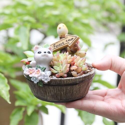 Animal Farmhouse Flower Pots Creative Desktop Planter for Succulents Plants Shallow Flower Pots Containers Home Decoration Gifts