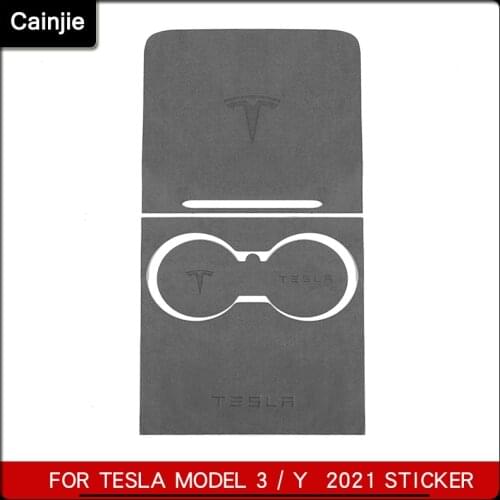 Model3 / Y 2021 Car Central Control Sticker For Tesla Model 3 / Model Y Accessories Artificial Fur Interior Protection Patch