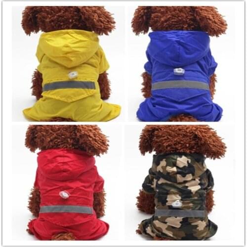 Small Dog Outdoor Puppy Pet Rain Coat Hoody Casual Waterproof Jackets PU Raincoat For Dogs Cats Apparel Clothes