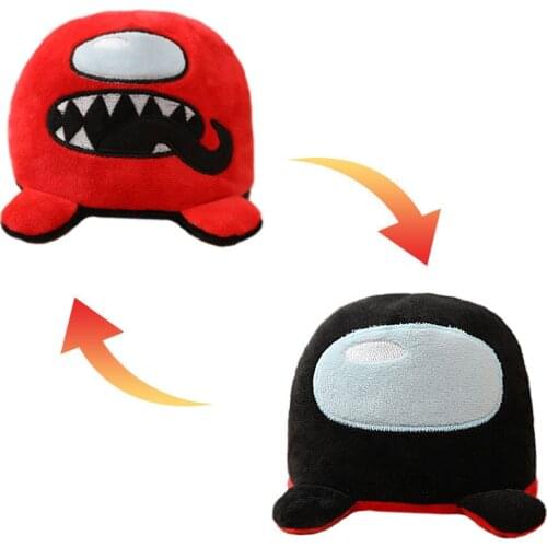 Reversible Plush Toy Double Side Stuffed Doll Kawaii Animal Doll Children Amongus Plush Toy Kids Christmas Gift