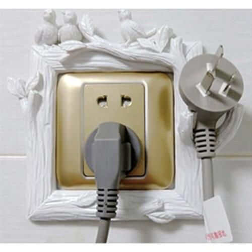 European Resin Switch Protective Cover Wall Sticker Frame Simple Modern Socket Frame New House Creative Wall Decorative Plates