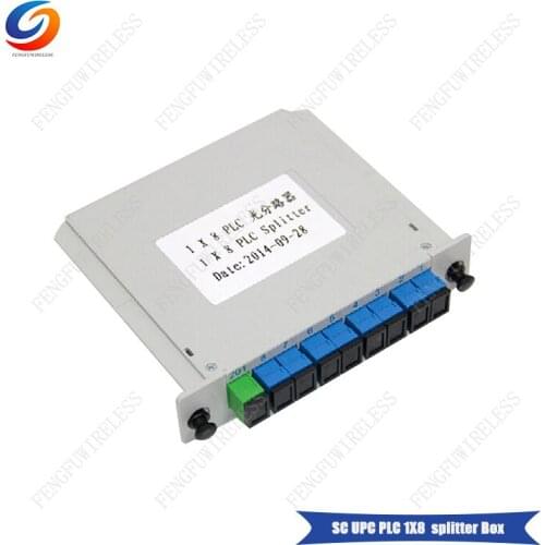 HOT SC UPC PLC 1X8 Single mode splitter Fiber Optical Box 1x8 PLC Fiber Splitter box FTTH PLC Splitter 1x8 with SC/UPC connector