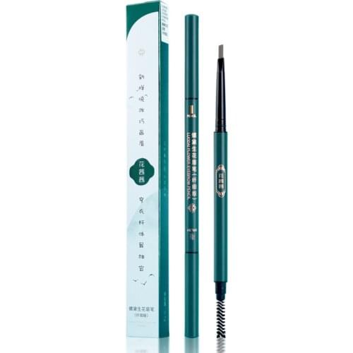 Luo Daisheng Flower Eyebrow Pencil Chinese Style Very Fine Triangle Double Head Eyebrow Pencil Waterproof and Sweatproof