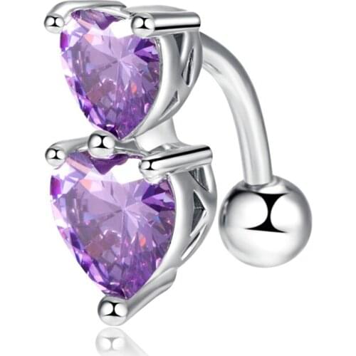 Fashion Heart Belly Button Rings 316L Stainless Steel Piercing Navel Bars Gold Color Belly Button Ring Navel Piercing Jewelry