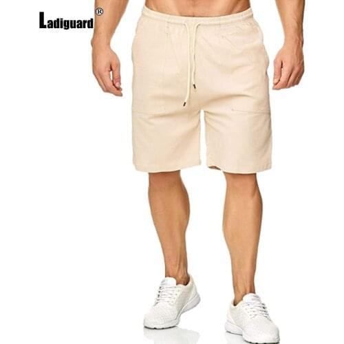 Plus Size 3xl Mens Cotton Linen Shorts Khaki Lace-up Pocket Half Pants Sexy Male Clothing 2021 Summer New Casual Beach Shorts