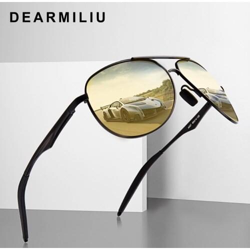 DEARMILIU 2019 Vintage Night Vision Mens Sunglasses Polarized Driving Sun Glasses oculos Male Eyewear Accessories For Men/Women