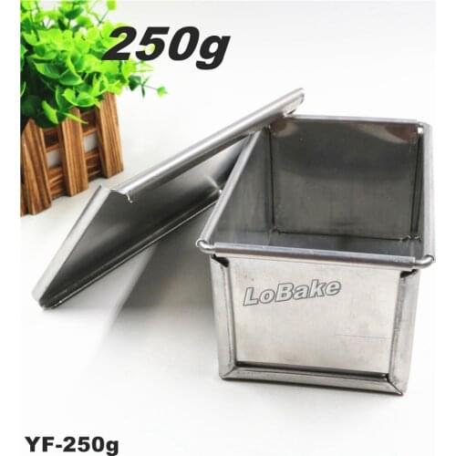 Newest 250g anodizing aluminium rectangle cube shape toast box mould bread loaf mold bareware DIY baking accessories