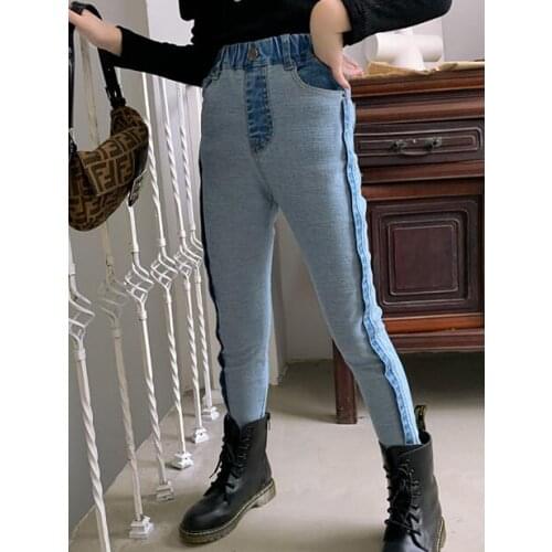 2020 new wholesale girls denim pants fashion autumn girls jean pants 4-10t F745