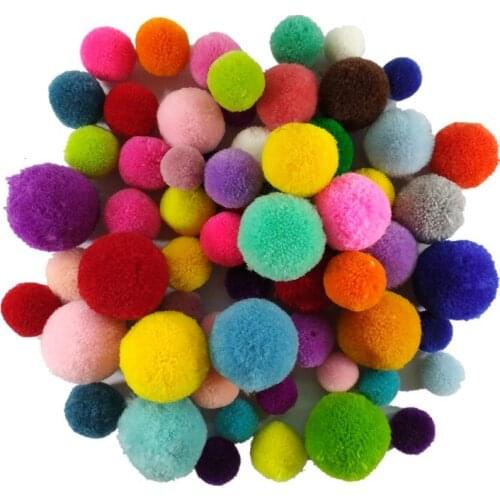 Multi Size Pom 15/25/30/40/50mm Soft Pompoms Fluffy Plush Crafts DIY Furball Earrings Hair Home Decor Scraf Cloth Sewing Supply