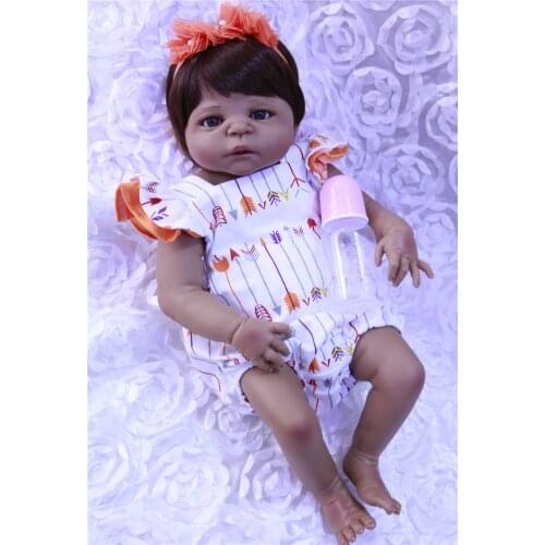 Lifelike Silicone Reborn Baby Menina Alive 23'' Newborn Baby Dolls Full Vinyl body Wear bebe Infant Clothes Truly Kids Playmates