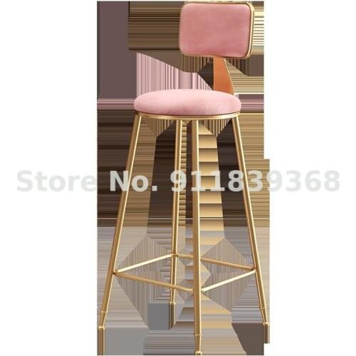 Scandinavian Luxury Bar Chair Simple Net Red Bar Stool Front Desk Coffee Restaurant Leisure Back High Footed Table Stool