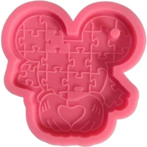 Handmade Love Heart Shape Keychain Casting Silicone Mould Key Chain Epoxy Resin Mold DIY Crafts Making Tool X4YA