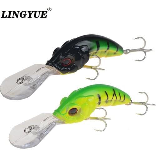 LINGYUE Floating Minnow Fishing Lure Diving 4m Wobblers Hard Crankbaits Plastic Artificial Bait Rattling Pesca Fishing Tackle