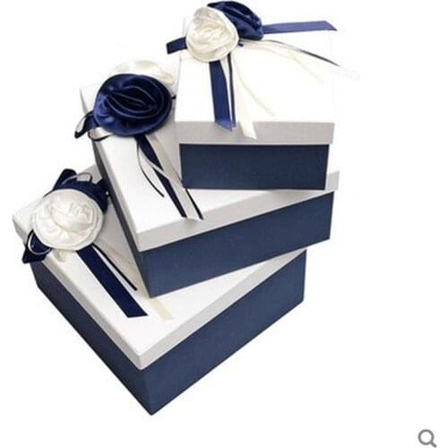 Three Size High-grade Jewelry Box Bow Bracelet Box Carton Gift Box Jewelry Suit Packaging Single Box
