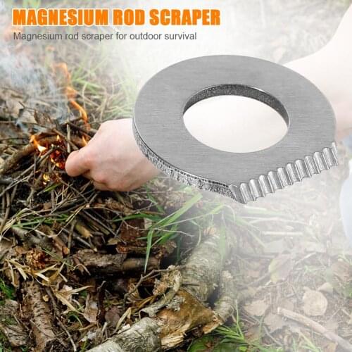 1PC Stainless Steel Outdoor Survival Camping Scraper Flint Bottle Opener Tools Fire Starter Lighter Camping Multi-function Tool