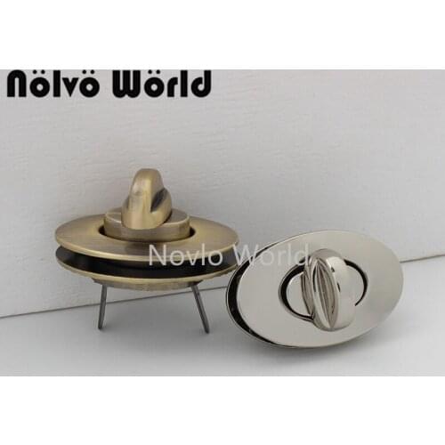 10-30 pieces 4 colors 37X23mm Wholesale Metal Egg Shaped Bag Clasp Turn Lock Women Bag Durable Buckle Twist Purse Hardware