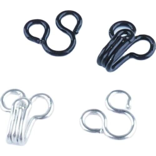 100sets Metal Hook Eye Buckle Button Collar Invisible Bra Underwear Buckle Accessories Bra Hooks Eyes Clothing Sweater Sewing