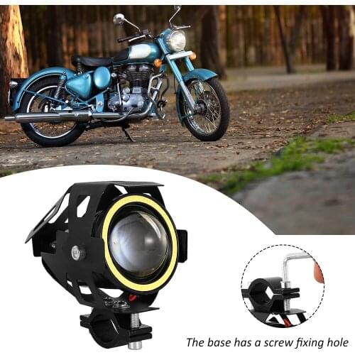 2PCS U7 Motorcycle Headlight Angel Eye Devil Eye Moto Spotlight Led Driving Fog Spot Head Light Moto Lights