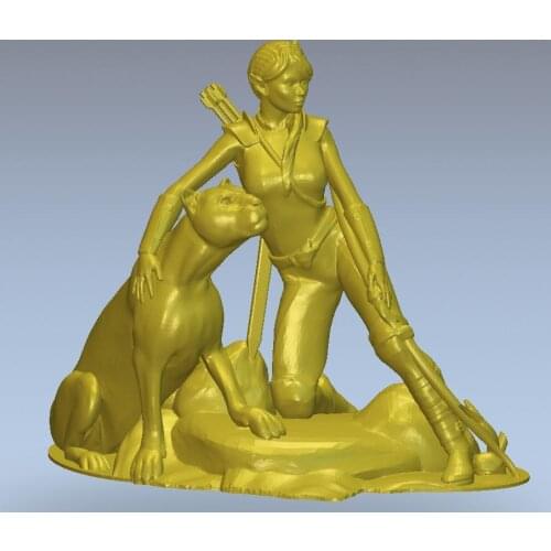 3d model relief for cnc or 3D printers in STL file format statue Huntress
